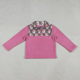 High quality Christmas pink zipper pullover