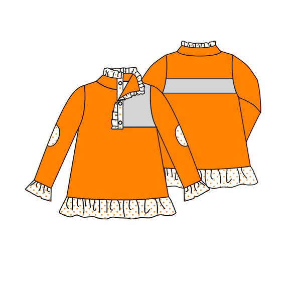 custom style moq 3 orange pullover