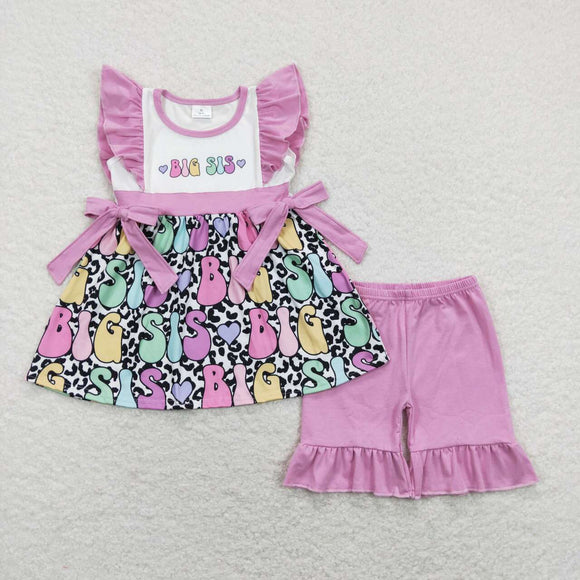 GSSO0540-- summer purple short sleeve girls outfits