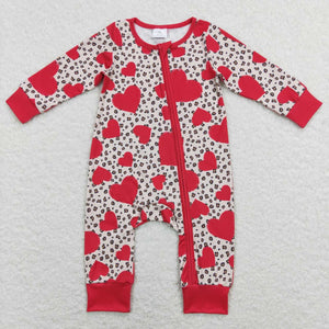 LR0775--long sleeve Valentine's Day zip sleeper