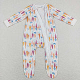 LR0890-- long sleeve carrot baby sleeper