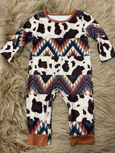 LR0964 Deadline May 22 pre order Long sleeves western Aztec romper