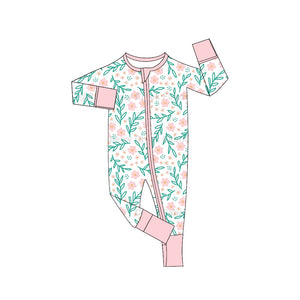 LR0974 Deadline May 23 pre order Long sleeves floral pink sleeper