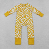 LR1089 Baby boys Orange checkerboard sleeper