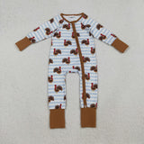 LR1191 Baby boys turkey zipper romper