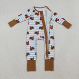 LR1191 Baby boys turkey zipper romper