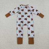 LR1191 Baby boys turkey zipper romper