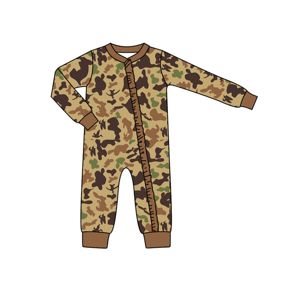 Pre-order LR1204 Baby girls camo zipper romper ( Deadline July 2 )