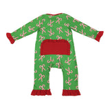 LR1236  long sleeve Christmas Candy cane sleeper