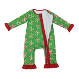 LR1236  long sleeve Christmas Candy cane sleeper