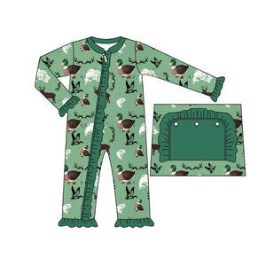 Pre-order LR1385 Baby girls green duck zipper romper ( Deadline July 26 )