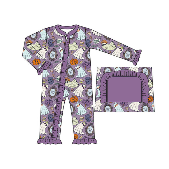 LR1486 pre order long sleeves Halloween ghost purple sleeper