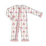 LR1517 pre order long sleeve Christmas floral pink zip sleeper