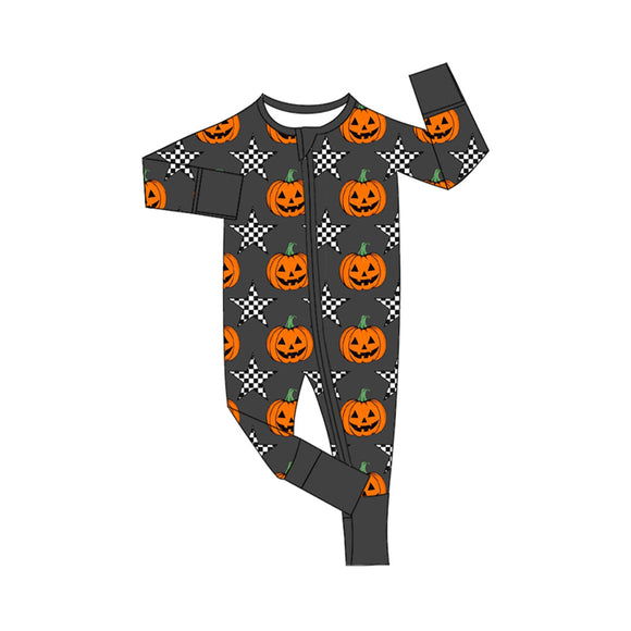 LR1599 pre-order baby boy clothes pumpkin boy halloween winter romper-2024.8.19