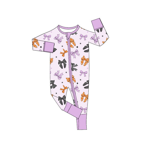 LR1615 pre order long sleeves bow purple zip sleeper