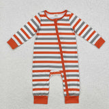 LR1732  long sleeve steiped orange sleeper