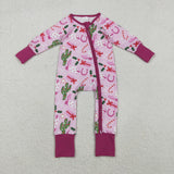 LR1742 long sleeve Christmas western pink sleeper