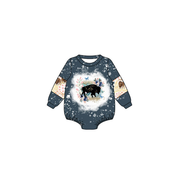 LR1809  pre order long sleeve western cow sleeper