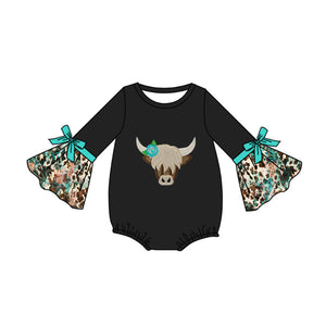 LR0854 pre order long sleeve western skull cow bubble