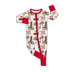 LR1078--pre order long sleeve cartoon car red sleeper