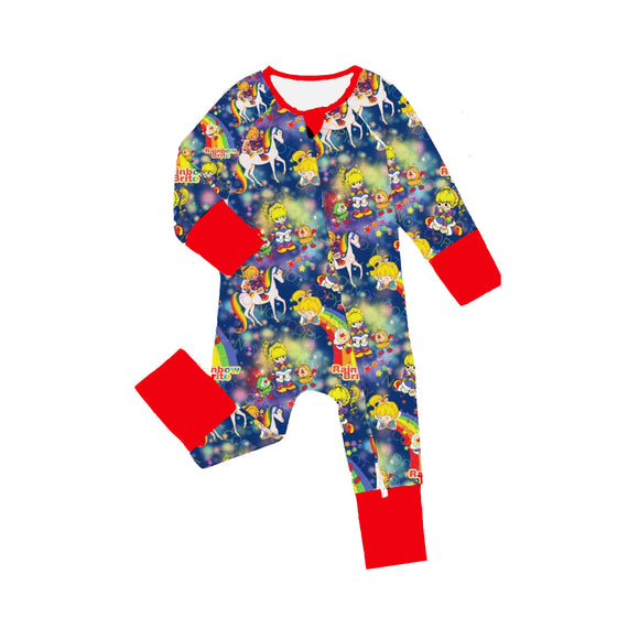 LR2084--pre order long sleeve rainbow red sleeper