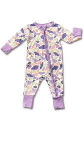 LR2099 pre-order baby girl clothes purple leopard print girl winter romper-2024.11.4