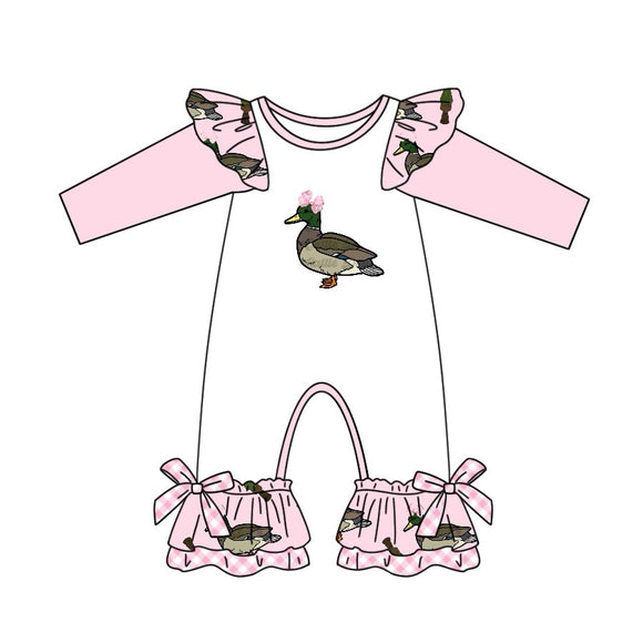 LR2100 pre-order baby girl clothes mallard girl winter romper-2024.11.4