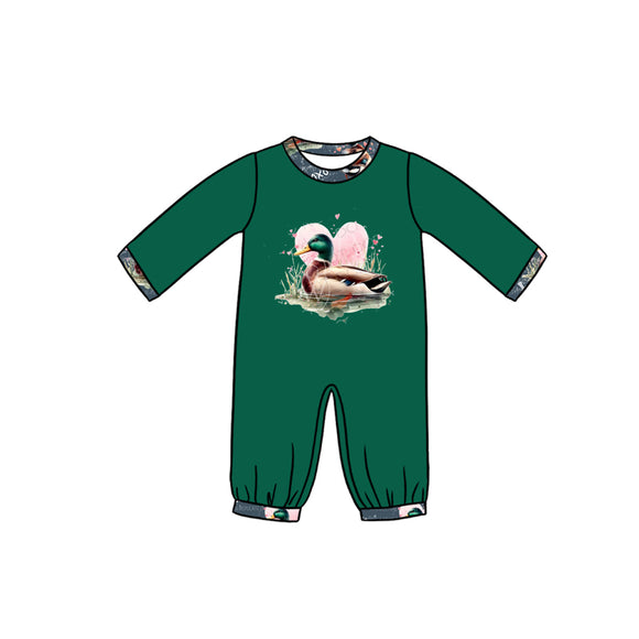 LR2108-pre order Valentine's day green mallard duck romper