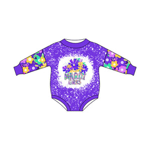 LR2111-pre order Mardi Gras floral purple bubble