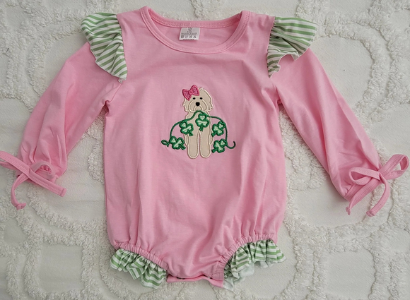 LR2137 pre-order baby girl clothes lucky dog girl winter St. Patrick bubble-2024.11.19