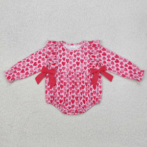 LR2146 Baby pink long sleeve love heart romper