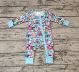 Pre-ordre LR2163 Baby toy zipper blue romper