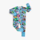 Pre-ordre LR2163 Baby toy zipper blue romper