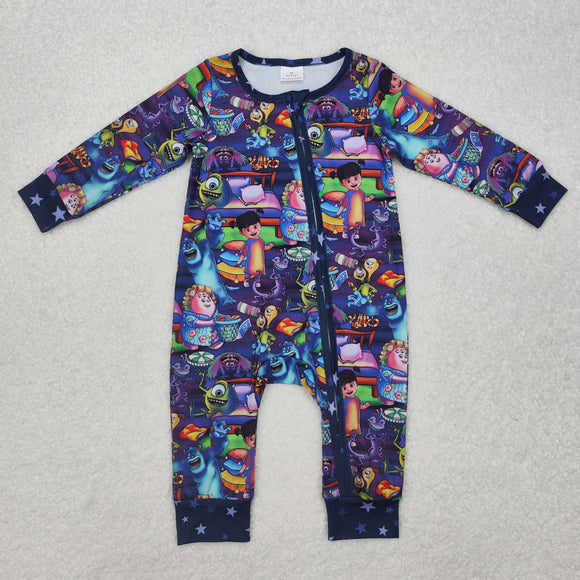 LR2164 Baby moster cartoon zipper romper