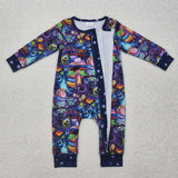 LR2164 Baby moster cartoon zipper romper