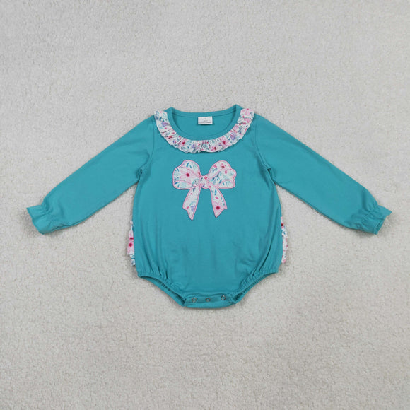 LR2432  baby Embroidered bow bubble