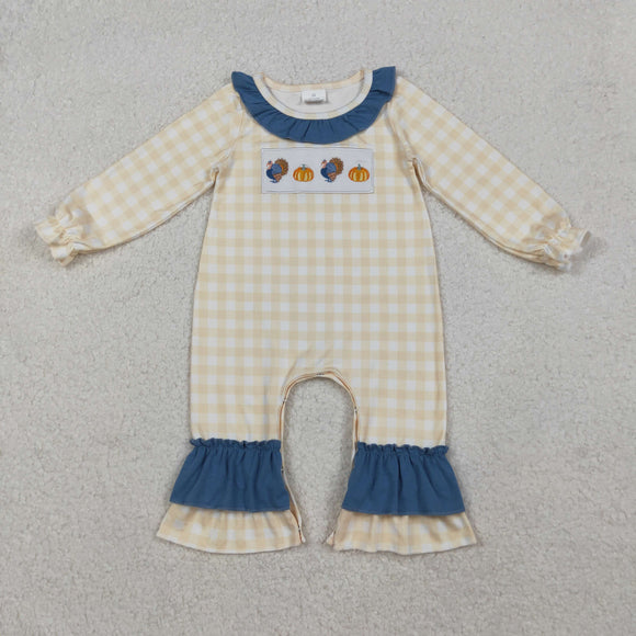 LR2438 baby embroidered Tjhanksgiving romper