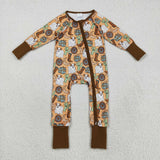 LR2463 baby boot cactus zipper brown romper