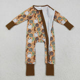 LR2463 baby boot cactus zipper brown romper