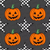 LR2464 baby Halloween pumpkin star zipper black romper