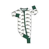 Pre-ordre LR2531 baby boys green fish zipper romper（Deadline Aug.26）
