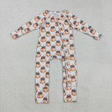 LR2557 baby girls Halloween pumpkin romper