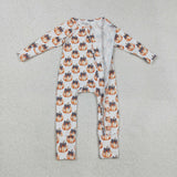 LR2557 baby girls Halloween pumpkin romper