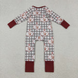 LR2691 baby Thanksgiving turkey zipper  romper
