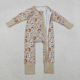 LR2816 baby boys baseball long sleeves zipper romper