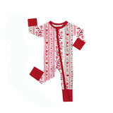 Pre-order LR2884 baby girls Valentine's love flower long sleeves zipper red romper