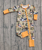 11.26 Pre-order LR2942 baby boys cowboy long sleeves zipper romper