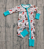 11.26 Pre-order LR2944 baby boys cowboy cactus long sleeves zipper romper