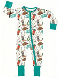 11.26 Pre-order LR2944 baby boys cowboy cactus long sleeves zipper romper
