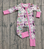 11.26 Pre-order LR2945 baby girls cowboy boot long sleeves zipper romper